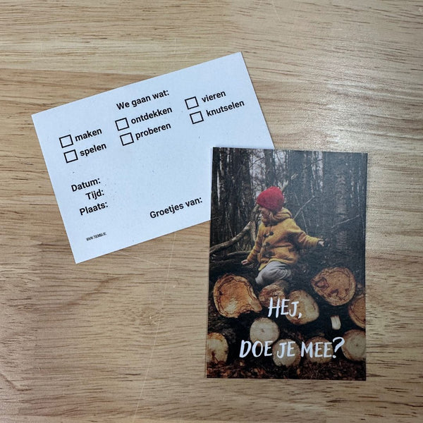 Uitnodigingskaartjes - Hej, doe je mee? | Toemba