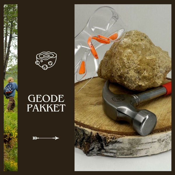 Bergkristal Geode om zelf te kraken -  Pakket