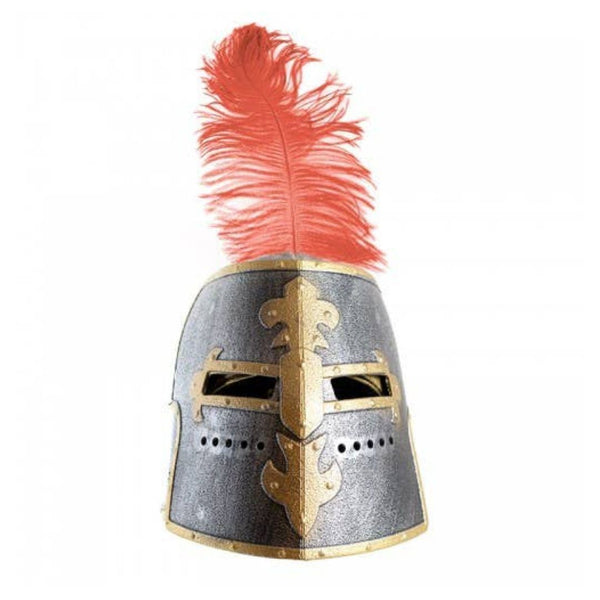 Helm met los vizier en veer | Kalid Medieval