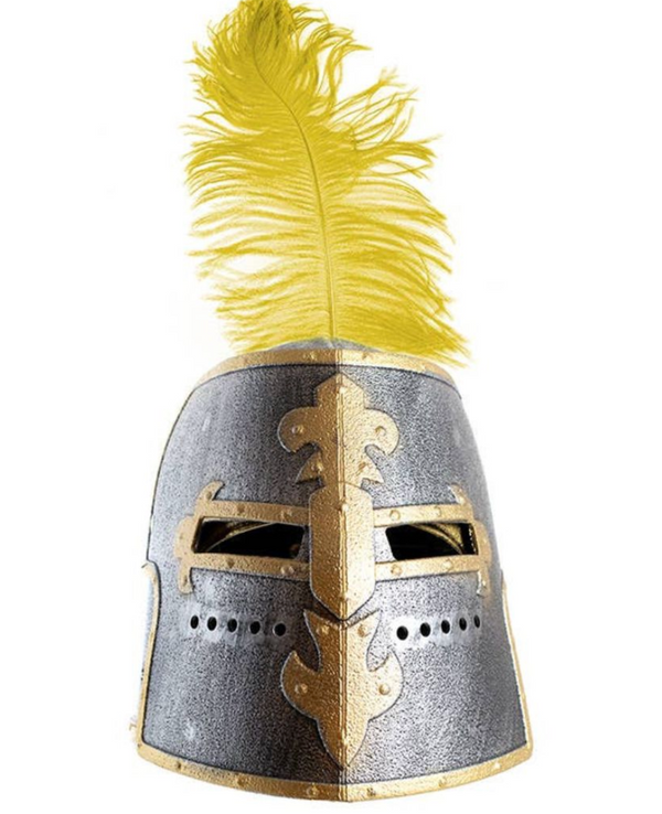 Helm met los vizier en veer | Kalid Medieval