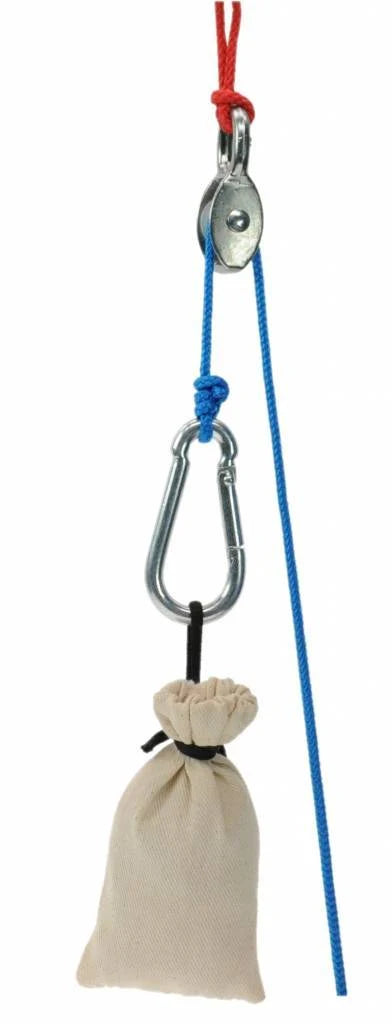 Mini katrol met touw en zakjes