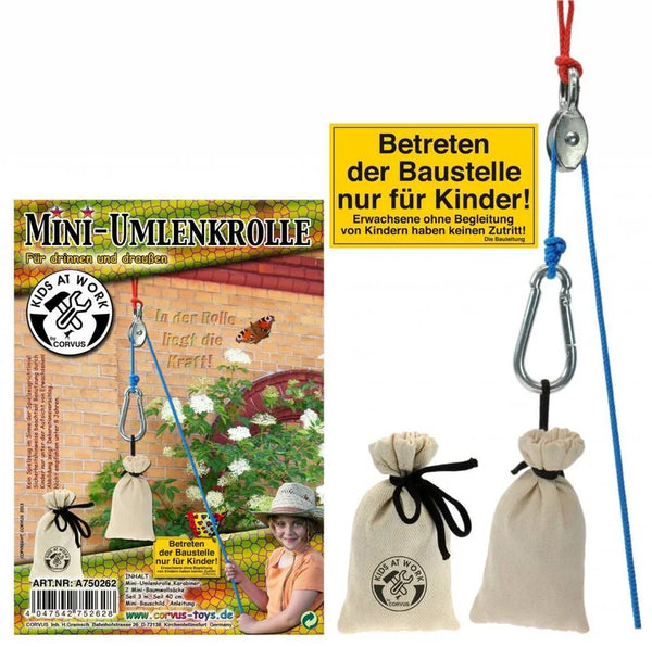 Mini katrol met touw en zakjes